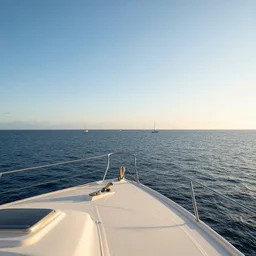 a view from a yacht looking out to the ocean