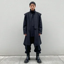 beautiful androgynous techwear look and clothes, avant garde fashion, Rick Owens, Y3, trending on r/streetwear, fit pic