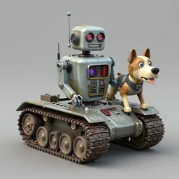 (((((((((((retro robot with tank tracks drive on and a robot dog head))))))))))) . muted colors. by Jean-Baptiste Monge !!!!!!!!!!!!!!!!!!!!!!!!!!!!!!!!!!!!!!!!