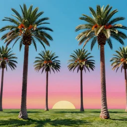vaporwave palm trees, Gertrude Abercrombie, highly detailed, masterpiece, trending on ArtStation, ultra realistic