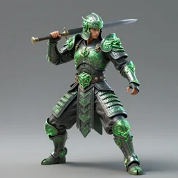 maya warrior in a ornated armor preparing for war, full body, dynamic pose, green and gray neon, concept art, intricate details, highly professionally detailed, cgsociety, highly detailed -