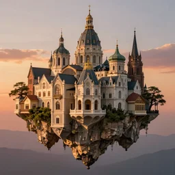 floating baroque city, beautiful, surreal, highly detailed, sharp focus, sunset, by artgerm, cgsociety