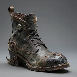 legendary mythical scary shoes, stylized photography, digital art, photobash, kitbash, beautiful, experimental, detailed, photorealism