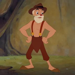 character design original animation cel by ollie johnston in fantasia ( 1 9 4 0 ).
