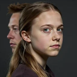 Greta Thunberg with Elon's face