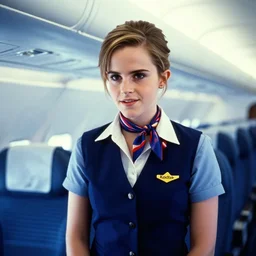 emma watson, flight attendant 1 9 6 0 s, award winning, kodak ektachrome expired blue tint,