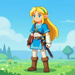 Zelda from Legend of Zelda: Breath of the Wild, Pixel Art
