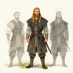 a simple and atmospheric watercolour fantasy character concept art painting of a viking fairytale, very muted colors, by rebecca guay, michael kaluta, charles vess and jean moebius giraud