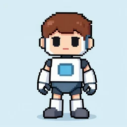boy robot character pixel art animation sheet