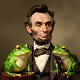 abraham lincoln presidential portrait, he is a frog
