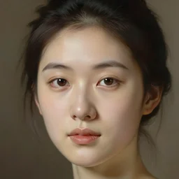 finished portrait of a beautiful womans face, by william adolphe bouguereau, waterhouse, craig mullins, ruan jia, gustave klimt, masterpiece, golden hour, rim light, forest background, bold color, yellow, purple, gold leaf, shining