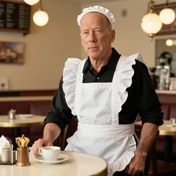 Bruce Willis as a Maid in a Maid Cafe