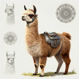 singular llama with dreadlocks, industrial sci-fi, by Mandy Jurgens, Ernst Haeckel, James Jean, artstation, concept art, with beautiful colors