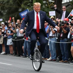 donald trump riding a unicycle