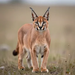a Caracal cat in hyperborea, photorealistic