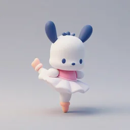 an miniature ballet dancer made of silicone shaders, isometric, 1 0 0 mm, studio lighting, by pocoyo style