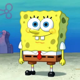 hyper realistic spongebob, in 2 0 1 2, bathed in the the glow of a crt television, royalcore, low - light photograph, photography by tyler mitchell