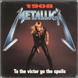 the cover to a 1 9 8 8 metallica album titled'to the victor go the spoils'