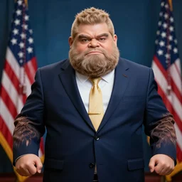 hyper realistic big Chungus as the president of the United States of America. Award winning photography