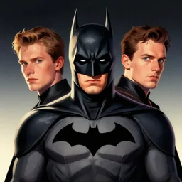 portrait of batman,vivid, Mads Berg, Karolis Strautniekas, dramatic lighting,film grain, editorial illustration, detailed, gradation, dynamic composition,moody, cinematic,extreme perspective,bright colors, art deco illustration, stippled shading,