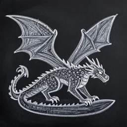 waldorf chalk drawing of a dragon