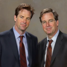 portrait painting of dwight schrute and joe lo truglio