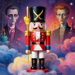 stunning portrait of a toy soldier by victo ngai, kilian eng vibrant colors, winning - award masterpiece, fantastically gaudy, aestheticly inspired by beksinski and dan mumford, 4 k upscale with simon stalenhag work, sitting on the cosmic cloudscape