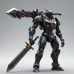 a portrait of a dark sci fi undead mech wearing carrying a massive rotting great sword, cinematic lighting, smooth, dark sci fi, unreal engine, octane render, by blizzard studios, golden rule, subject in center of frame, fog volumes, vivid color glow, cgsociety