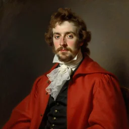 portrait of mandrake the magician, in full evening dress with red cape, by john singer sargent