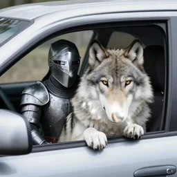 ( knight = wolf ) < ( in a car )