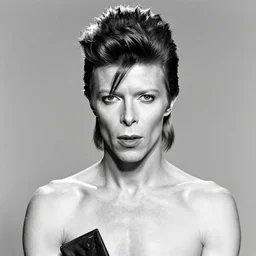 portrait of David Bowie by Cecil Beaton , glamorous Hollywood style lighting, black and white, photorealistic