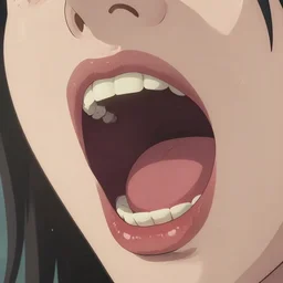 wide open female mouth, close - up, cry, defiant, full lips, light effect, hyper detailed, intricate, elegant, highly detailed, digital painting, artstation, concept art, matte, sharp focus, illustration, by dan mumford, yusuke murata, makoto shinkai, ross tran