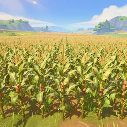 Screenshot from Overwatch, at a countryside corn field
