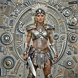 professional full body photograph of elizabeth olsen as an amazon warrior.  Extremely detailed. 8k