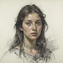 full length portrait of a goddess, by Jeremy Mann, detailed, stylized, loose brush strokes, intricate, realistic