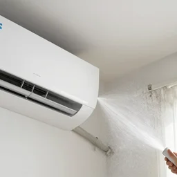 water sprays from an air conditioner