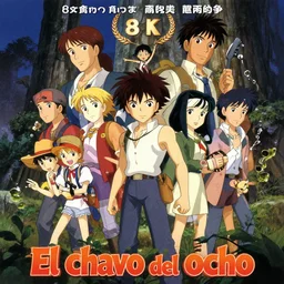 poster for a film fantasy japanese animation called el chavo del ocho, 8 k, hd, dustin nguyen, akihiko yoshida, greg tocchini, greg rutkowski, cliff chiang, award winning, awesome composition