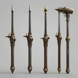 steampunk style weapons, concept art, octane render