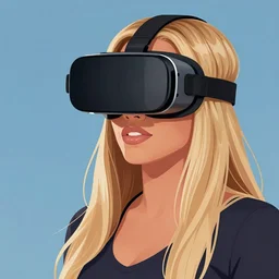 : brittney spears wearing vr goggles, digital art, illustration, art station