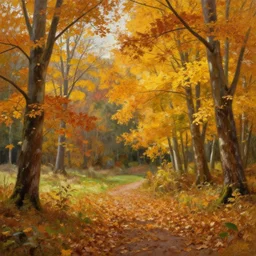 beautiful painting of autumn scenery, wallpaper, 4k, detailed