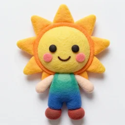 vibrant sun headed felt doll clay!!! sun head