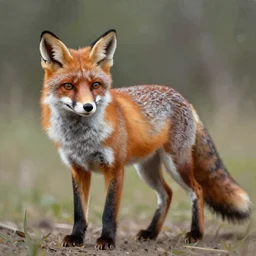 hyper realistic painting of a fox
