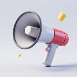 megaphone illustration, product promotion, octane render