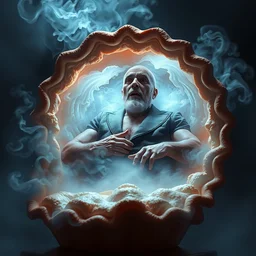 marlon brando inside a pie, hyper detailed, digital art, artstation, cinematic lighting, studio quality, smooth render, by peter mohrbacher, hajime sorayama, wayne barlowe, boris vallejo, aaron horkey, gaston bussiere, craig mullins