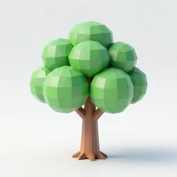 a green low poly tree