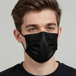 a ultradetailed beautiful panting of a european young man wearing black medical mask, by ilya kuvshinov, greg rutkowski and makoto shinkai, trending on artstation