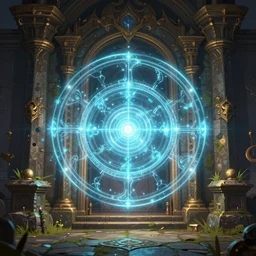 classic fantasy portal from game like a diablo. vfx, luminous magic disk, hyper - detailed, artstation, cgsociety, 8 k