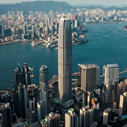 Bird\'s eye photo of Hong Kong from Bladerunner 2049, 8K, high quality