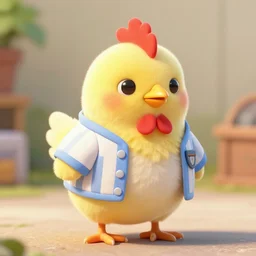 cute little chicken with inmate clothes