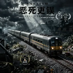 horror movie poster based on evil trains